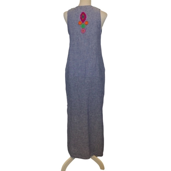 DALHAA THAILAND Maxi Dress Women's Size Medium Sleeveless Polka Dot Embroidered - Picture 3 of 12